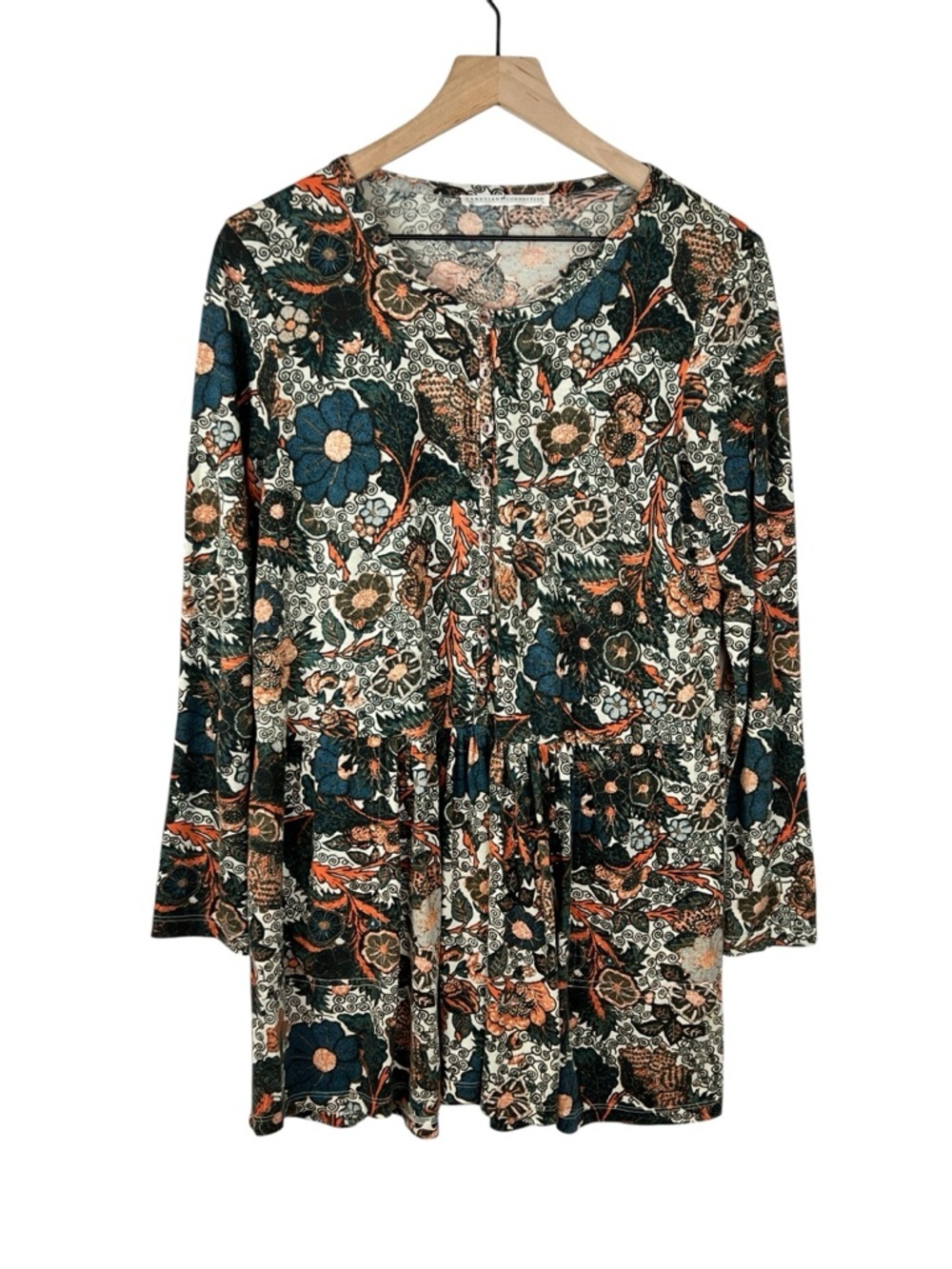 Peruvian Connection Tangier Floral Tunic Top